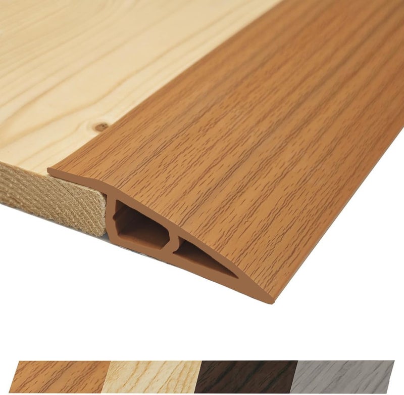 Maxiroc 1/2" to 3/5" Height Threshold Ramp - Rubber Threshold, Floor Transition Strip, Door Strip, Wheelchair Ramp, Carpet to Tile Strip (Light Brown Coffee, 80 inches) - Image 1